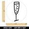 Champagne Glass Doodle Self-Inking Rubber Stamp for Stamping Crafting Planners